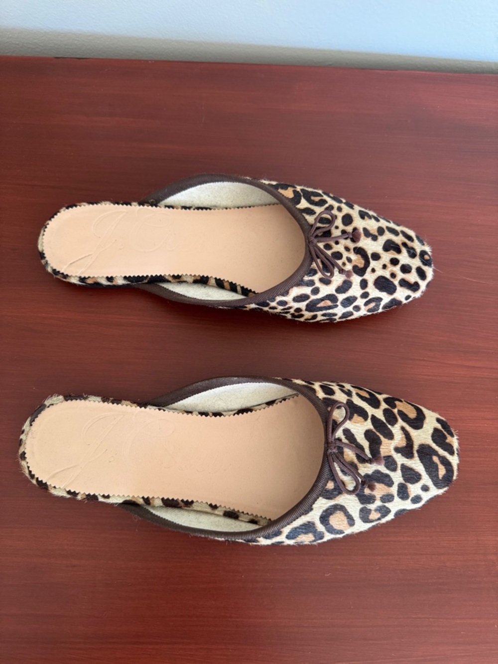 J. Crew Leopard-Print Slip-On Mules in Brown and Tan